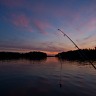 Worm Fishing At Sunset